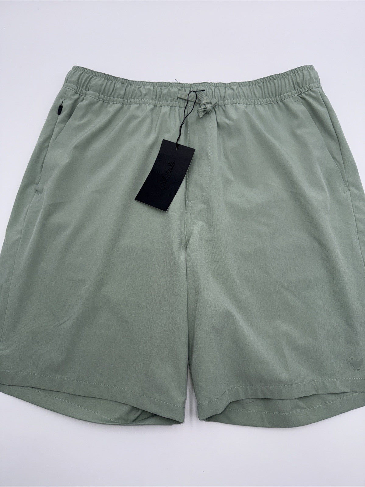 $74 Bad Birdie Men's Active Golf Shorts Elastic Waist Drawstring-Sage-Medium-New