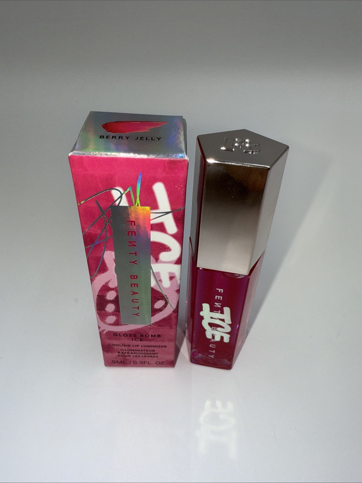 LIMITED EDITION Fenty Beauty Gloss Bomb ICE Cooling Lip Luminizer -Berry Jelly-
