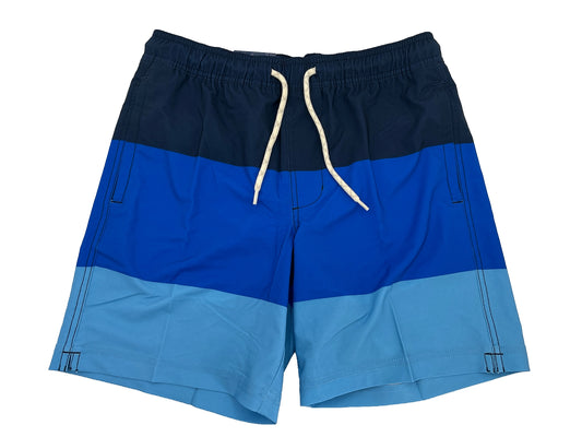 Trinity Coast Men’s Lined Swim 7” Inseam shorts -Blue Tri Color- XSmall- New Tag