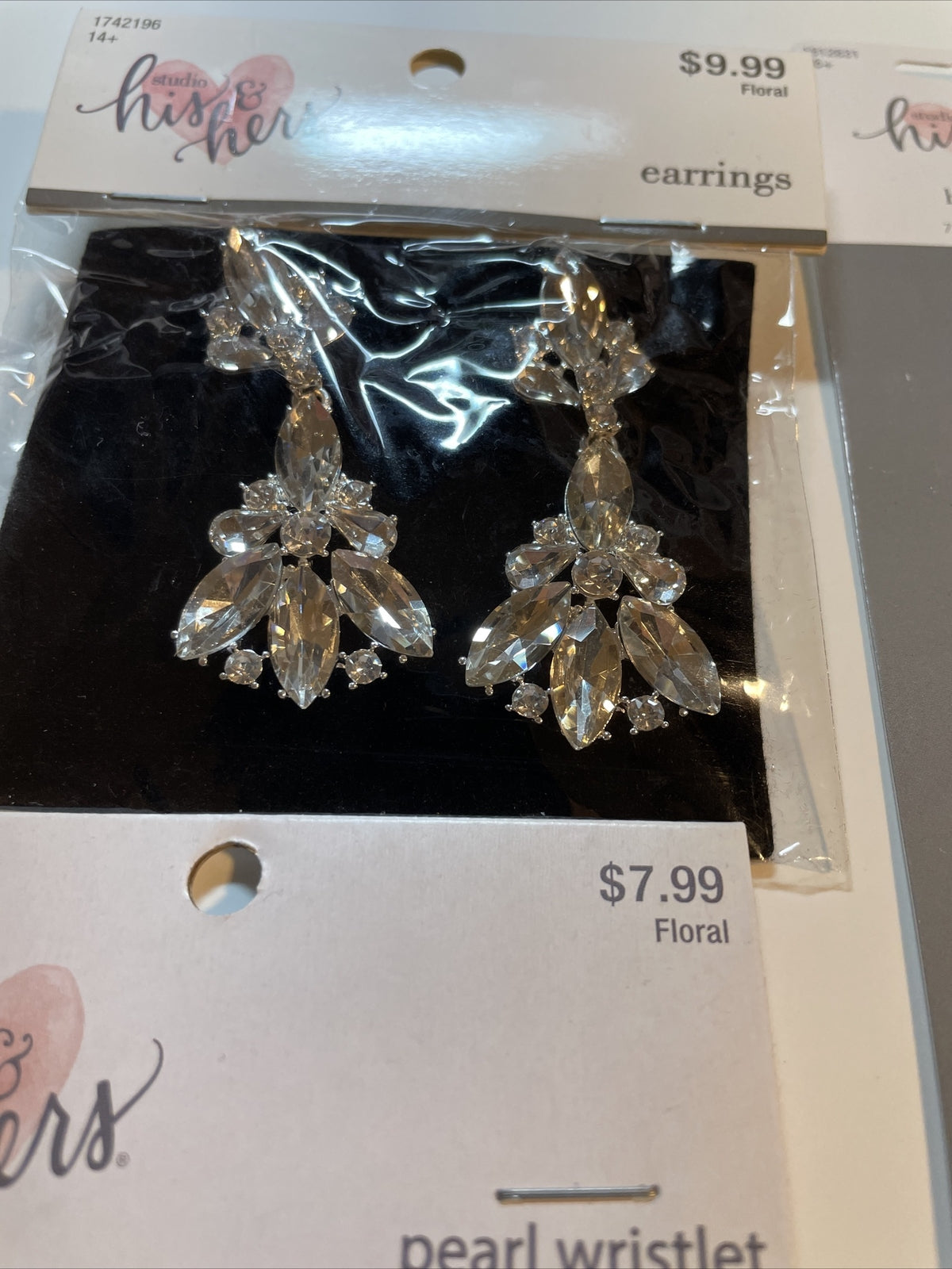 Combo Lot 4 PCs Studio His & Hers WEDDING Set: Earrings- Headpiece- Bracelets