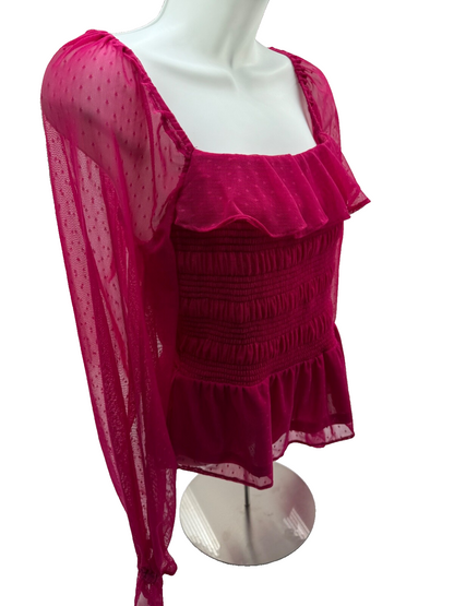 $52 LC Lauren Conrad Women’s-Cropped Party Shirt- Jersey Pink- Small-New Tag