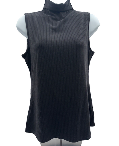 $48 Elie Women’s Sleeveless Turtleneck - Black - Medium - New With Tag