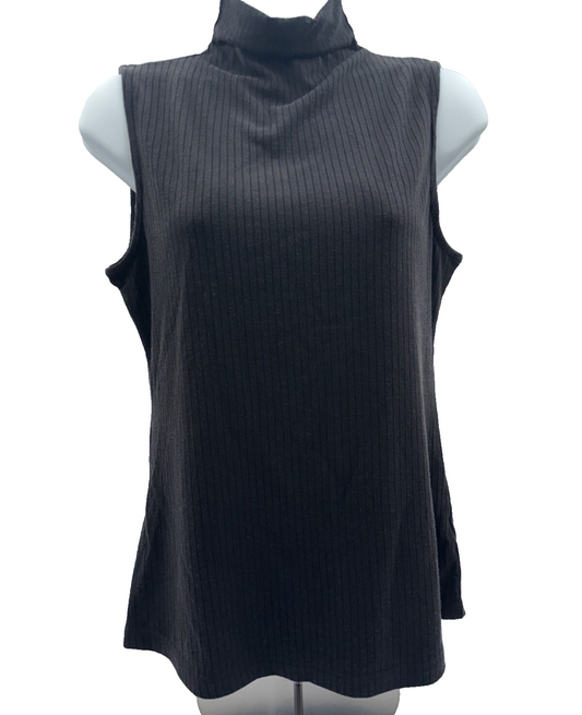 $48 Elie Women’s Sleeveless Turtleneck - Black - Medium - New With Tag
