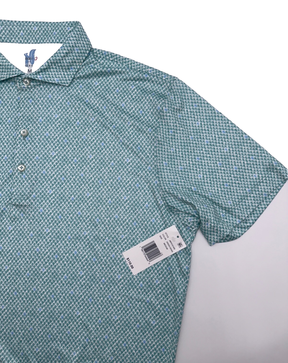$110 Johnnie O Men's Featherweight Performance Polo - Green Grass - Medium -New