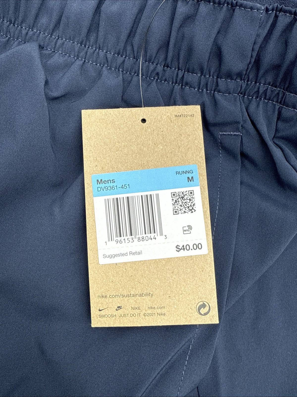 $40 Nike Men’s Dri Fit Challenger Running 9” Lined Shorts DV9361- Navy- Medium