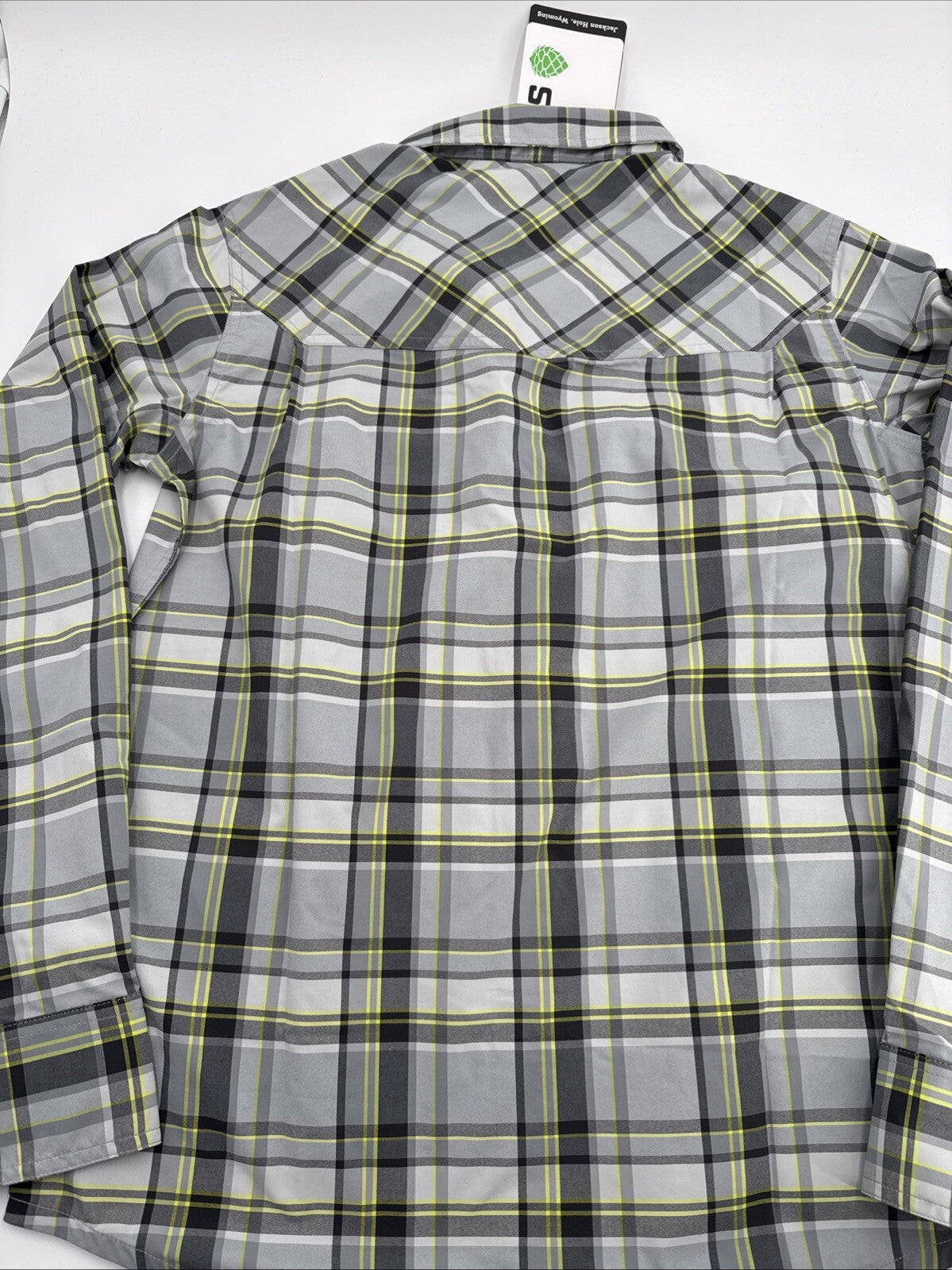 $120 Stio Men’s Eddy Shirt Long Sleeve Pearl Snap-Quiet Grey Plaid -XSmall-New