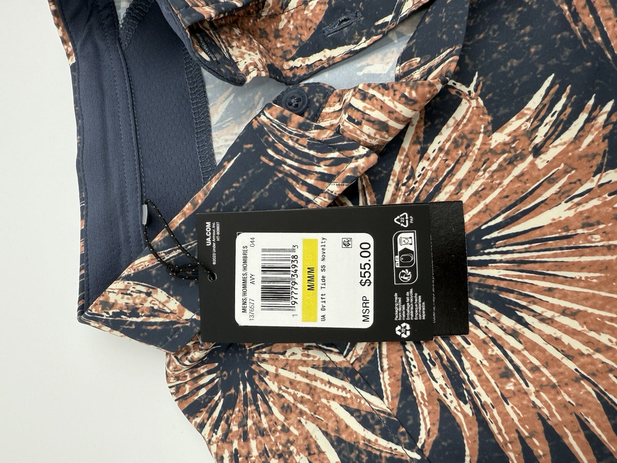 Under Armour Men's Dockside Short Slv Novelty Shirt Drift Tide-Downpour-Medium