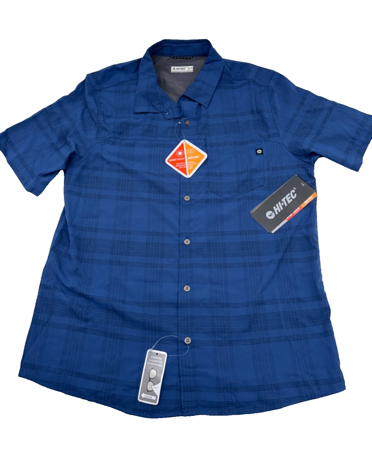 $55 Hi-Tec Men’s Button Down Short Sleeve Shirt - Navy/Marine - Small - New