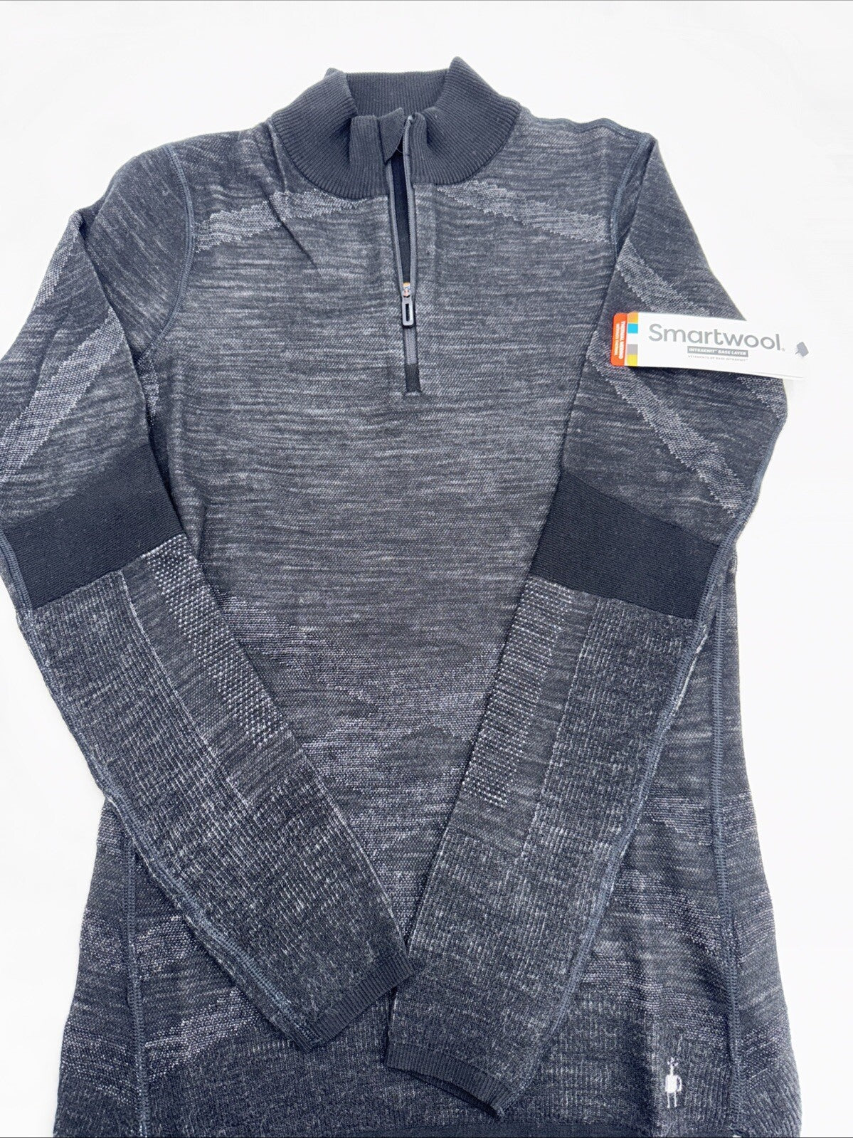 $140 Smartwool Women’s Intraknit Thermal Merino Base Layer 1/4 Zip-Black-Medium
