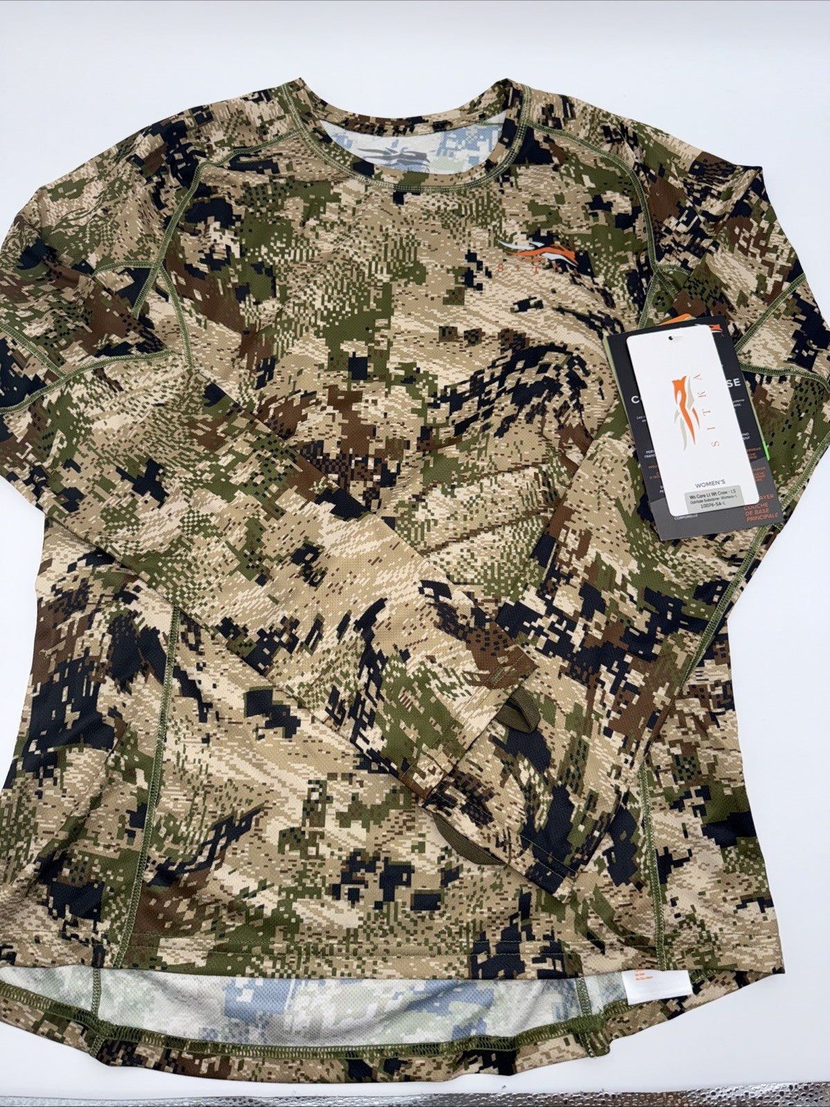 Sitka Women's Core Lt Wt Crew - LS Optifade Subalpine 10076-SA- Size: Large-New