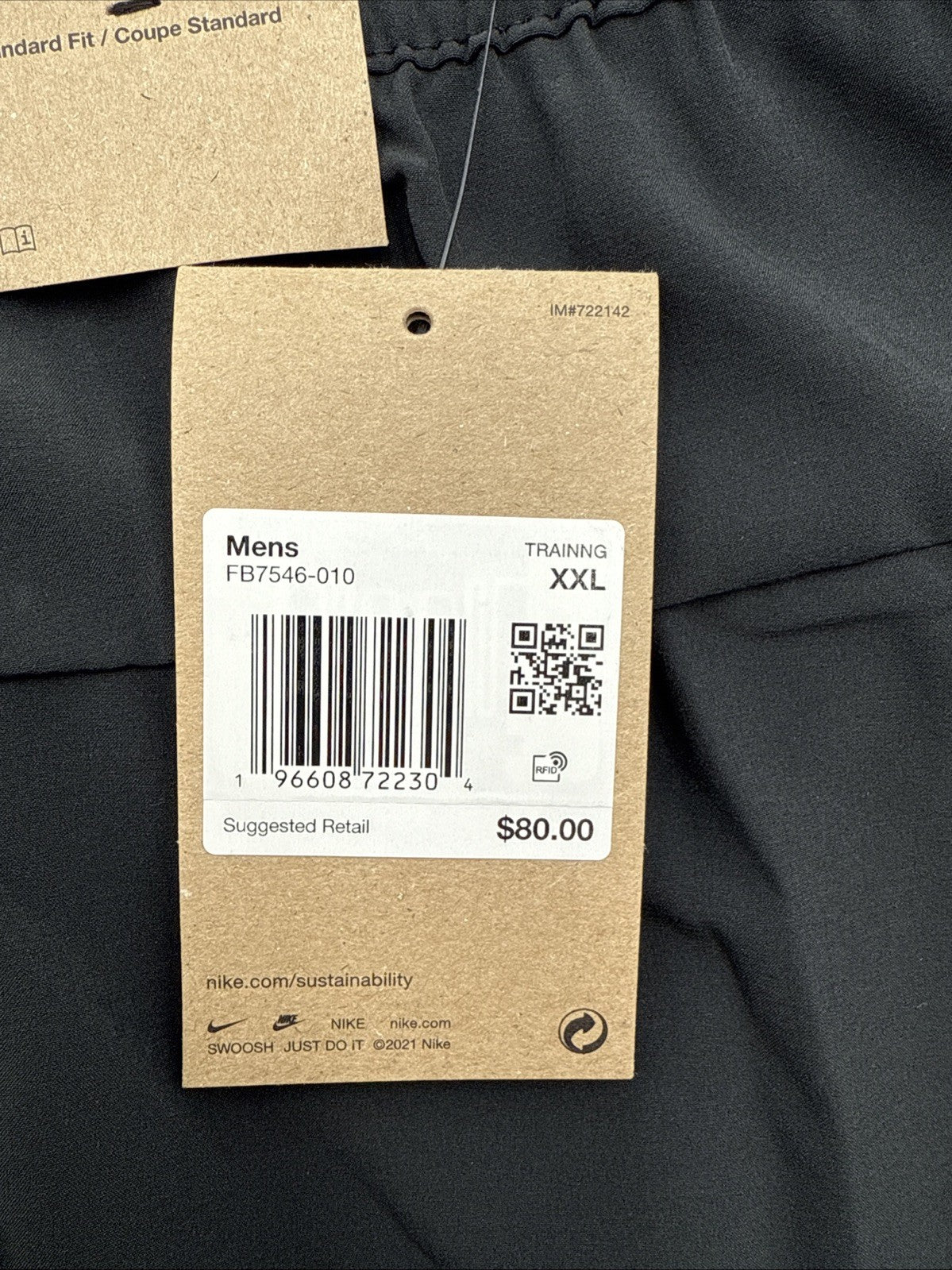 Nike Men’s Unlimited Tapered Leg Versatile Joggers FB7546 010- Black-2XLarge-New