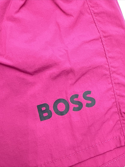$58 Hugo Men’s- Boss/Hugo Men's Lee Drawstring Swim Trunks- Fuchsia -Medium -New
