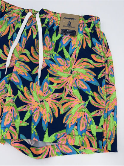 $70 Chubbies The Ocean Flowers 5.5" Inseam Swim Trunks-Multi -Medium-New Tag