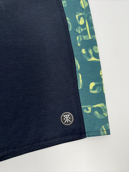 $69 Roark Men’s Passage Panel Batik 17” Boardshorts-D.Navy Black -Size: 33W-New