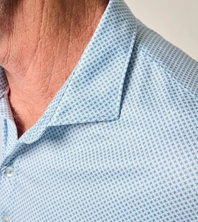 $110 Johnnie O Men’s- Featherweight Performance Polo Shirt-Barrels Blue- Small