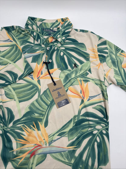 $65 Chubbies Men's The Frond Of You Range Polo Shirt-Multi-Medium-New Tag