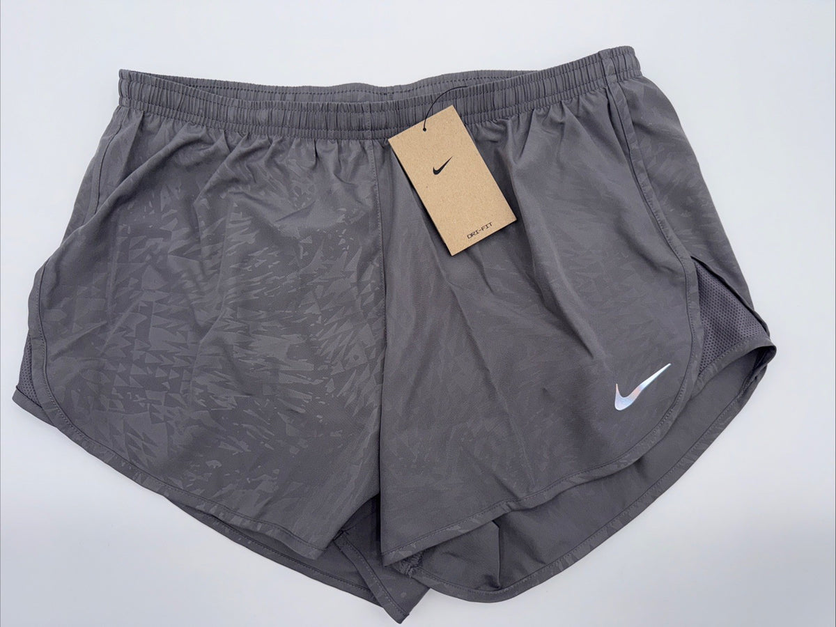 $40 Nike Women’s Tempo Mid-Rise 3in. Lined Running Shorts- Gray Gunsmoke - Large