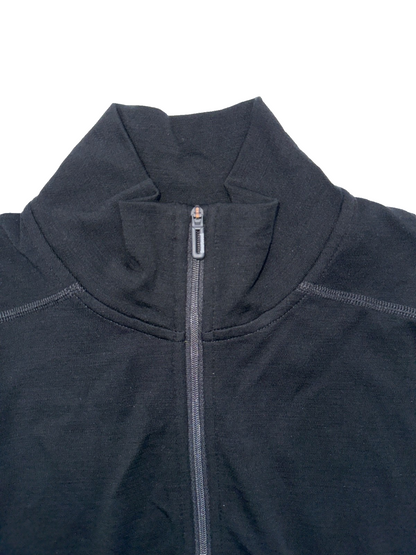 $120 Smartwool Men's Classic Thermal Merino 1/4 Zip Base Layer Top-Black-Small