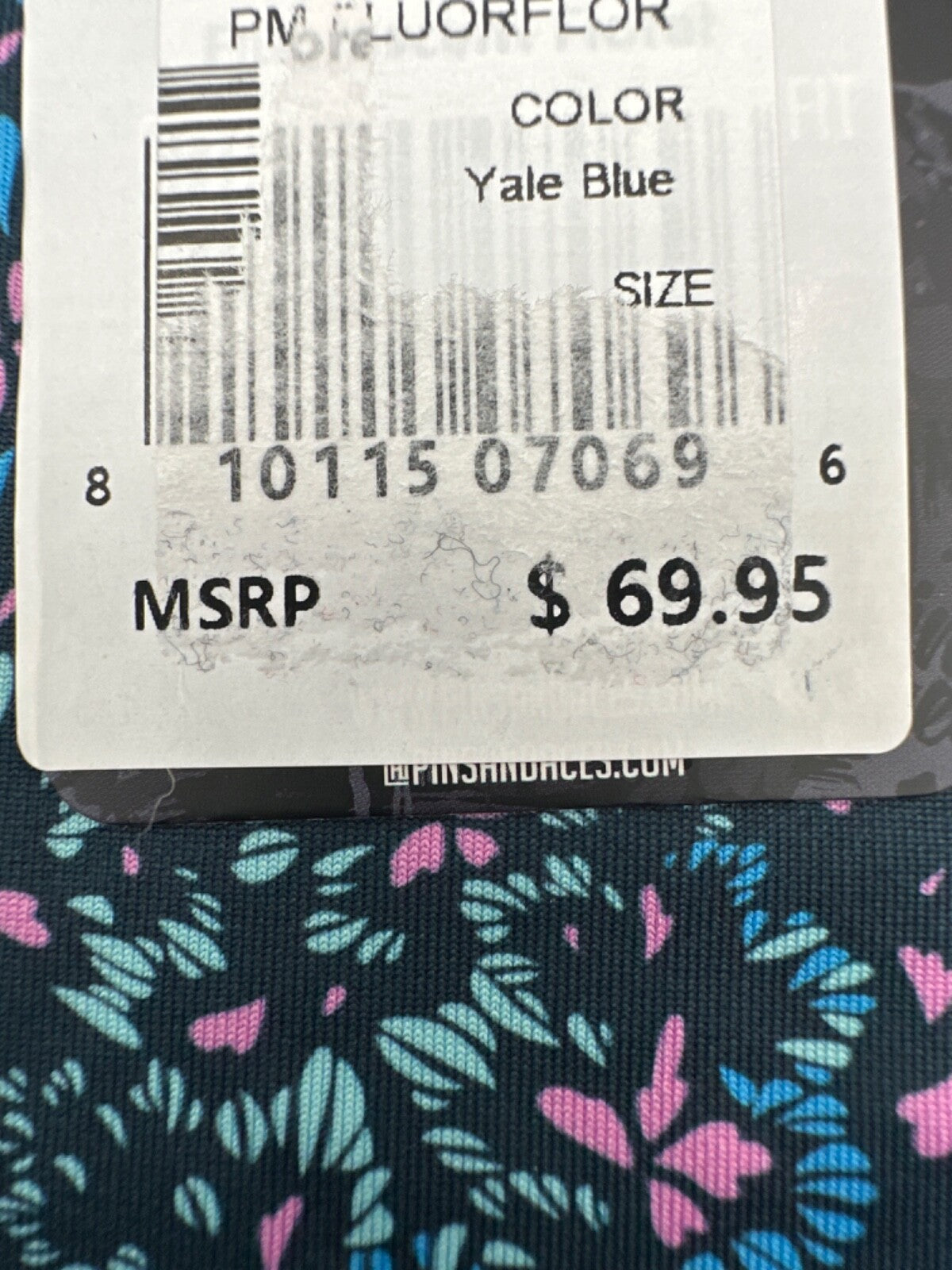 $70 Pins & Aces Fluorescent Floral Golf Polo- Blue/Pink - Medium - New With Tag