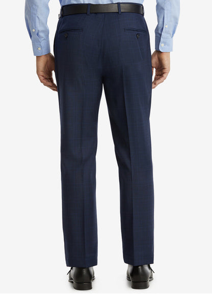 Tommy Hilfiger Men's 32W 32L Modern Fit THflex Wool Plaid Pants-Blue -Tyler-$190
