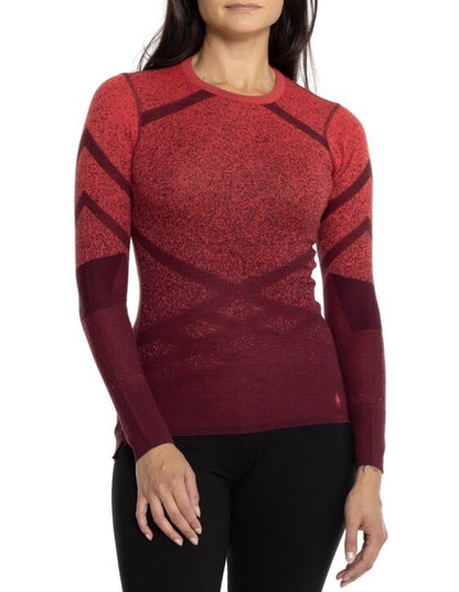 $130 Smartwool Women’s Intraknit Active Merino Base Layer Top-BlackCherry-XSmall