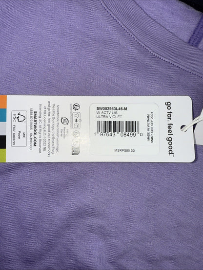 $85 Smartwool Women’s Active Long Sleeve Crewneck Top-Ultra Violet-Medium-New