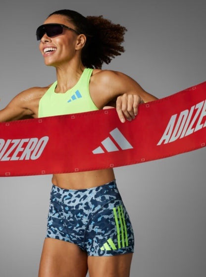 $85 Adidas Women Adizero Booty Elite Running tights shorts IT5775- Blue- Medium