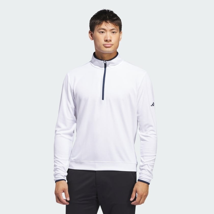 $70 Adidas Men’s Lightweight Half Zip Top - White - Large - New With Tags