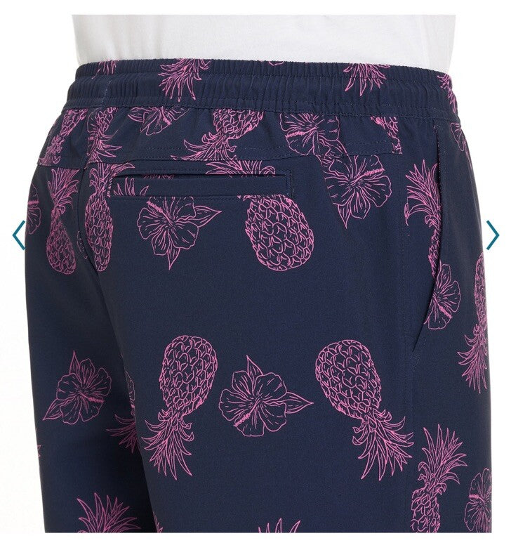 $40 Hurley Men's Salem Performance Pineapple Woven Shorts-Navy-Small-NEW