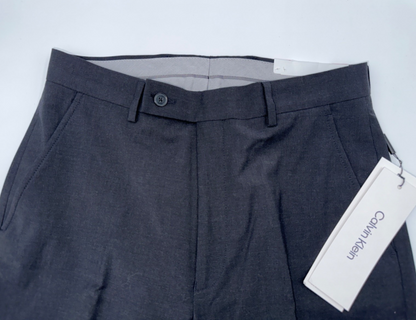 $200 Calvin Klein Men's Jace Suit Pant - Charcoal Grey - 33W x 32L - New Tags