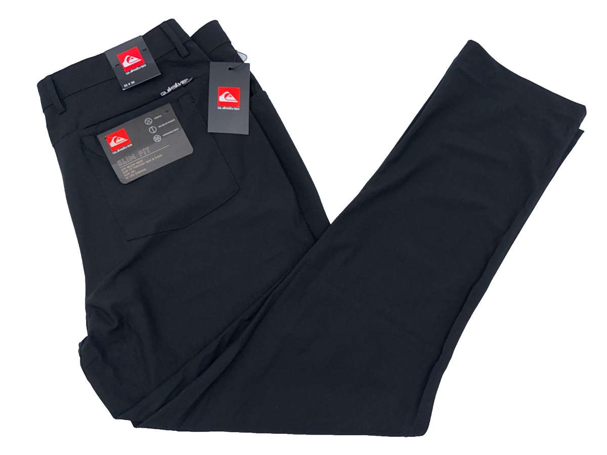 $78 Quicksilver Men’s Stretch Tech Woven Pant - Black Onyx -Size 32W x 30L -New