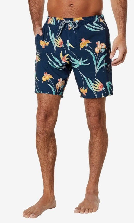 $60 Vissla Men’s Shoots Ecolastic Volley 17.5” Board Shorts-  Navy - Small -New