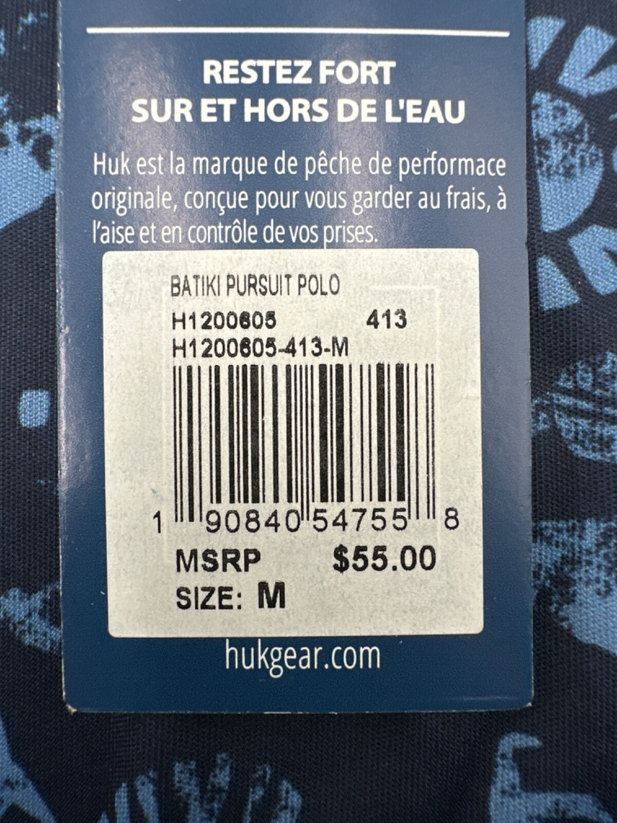 $55 Huk Men's Pursuit Polo Shirt - H1200605 - Navy - Medium - New With Tag