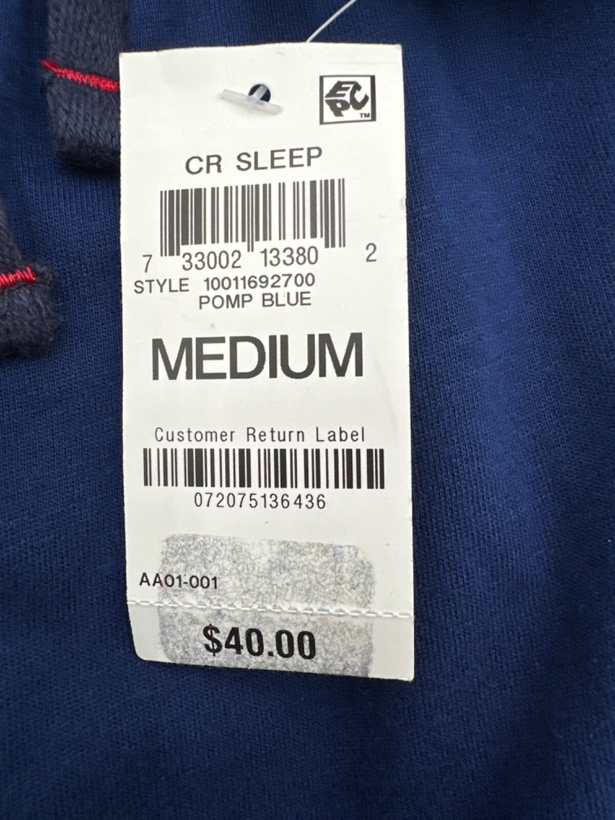 $40 Club Room Men’s Solid Pajama Pants - Pomp Blue - Medium - New With Tag