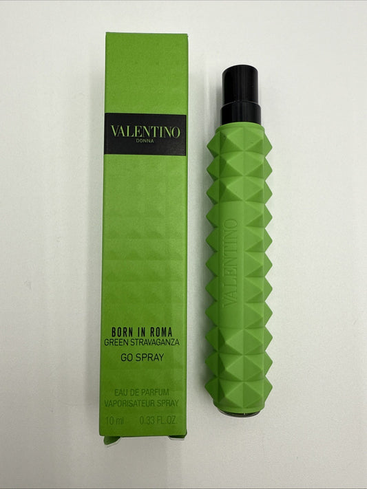Valentino Born in Roma GREEN STRAVAGANZA EDP Travel Spray 0.33 oz SEALED| BNIB