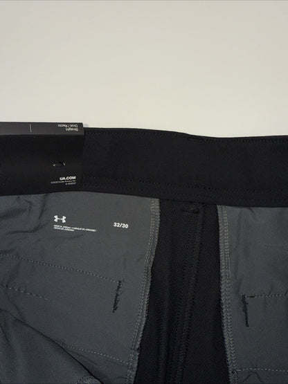 $70 Under Armour Men’s Wicking Golf Flat Front Pants -Black - Size: 32W 30L -New