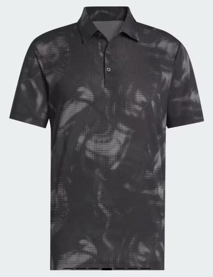$70 Adidas Men's Golf Ultimate Print UPF 50 Polo- Black/Grey - Medium- New Tags