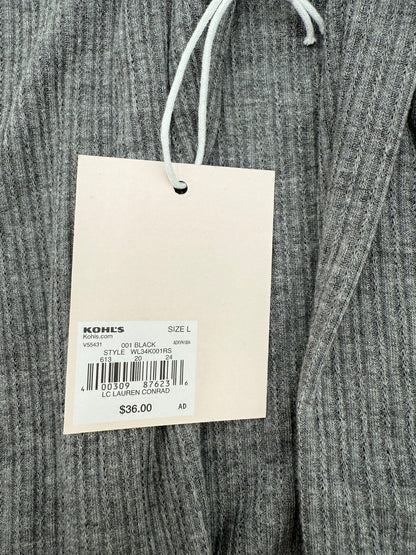 LC Lauren Conrad Women’s- Cozy Longsleeve Shirt- Grey- Large-New Tag