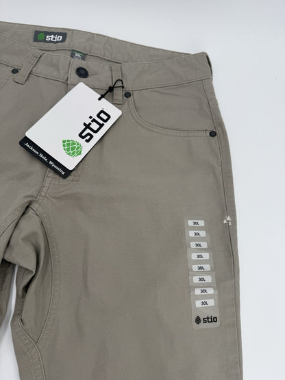 $100 Stio Men’s Organic Rivet Canvas Utility Pants- Talus- Size: 30 Long -New