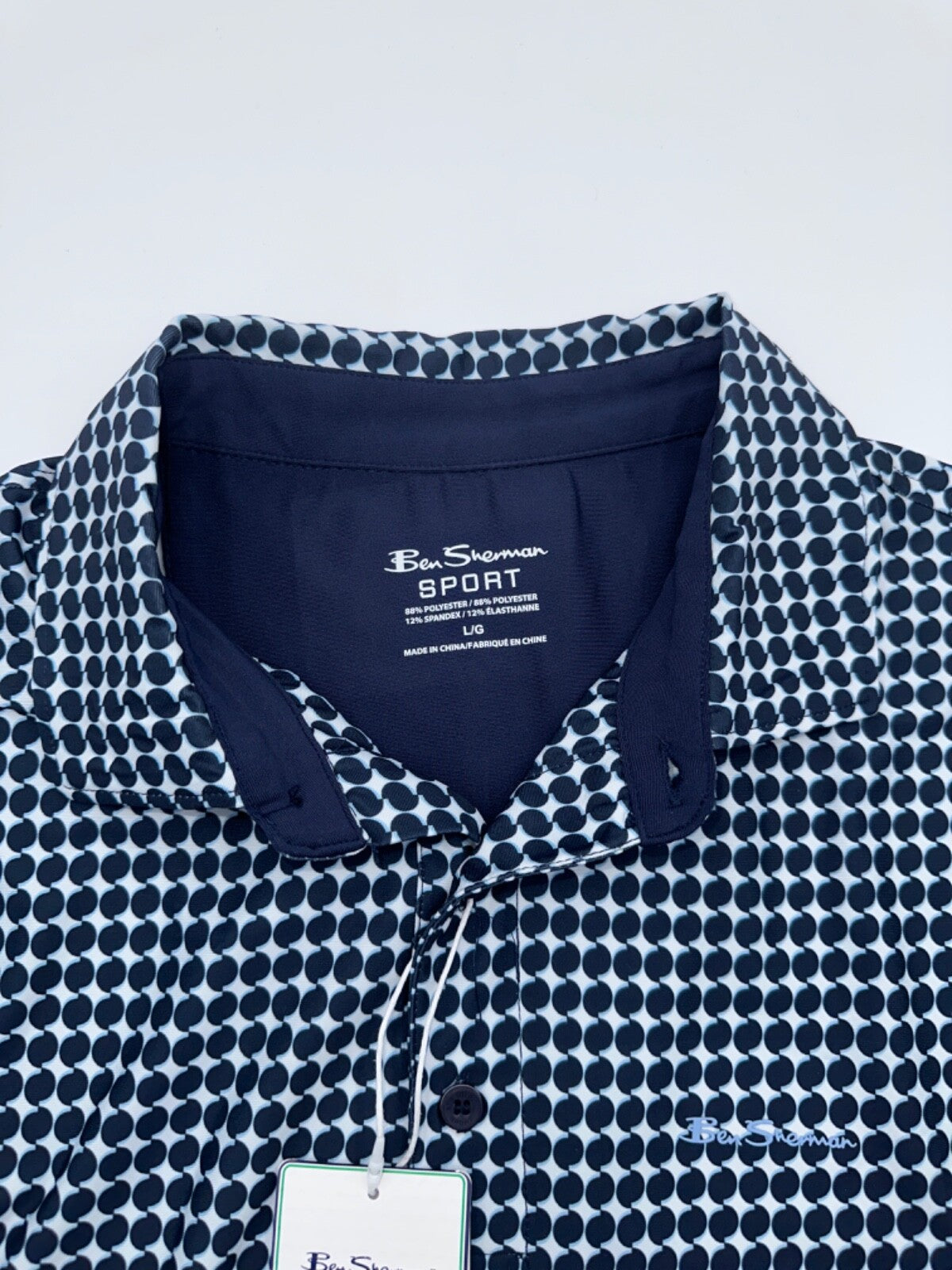 $80 Ben Sherman Men’s 3 S/S Tech Jersey Polo Shirt - Navy/Marine - Large- New