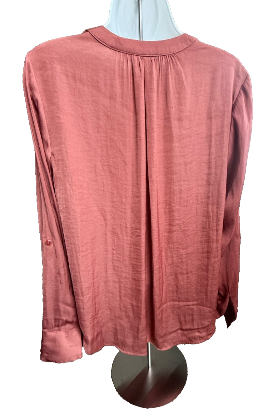 $48 Simply Vera Wang Women’s-Rolled Popover Top Shirt- Rose- Small-New Tag