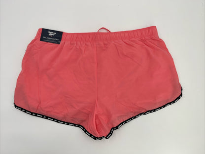 $45 Reebok Women's Track Running Shorts Relaxed Fit Mid-Rise-Strawberry-Large