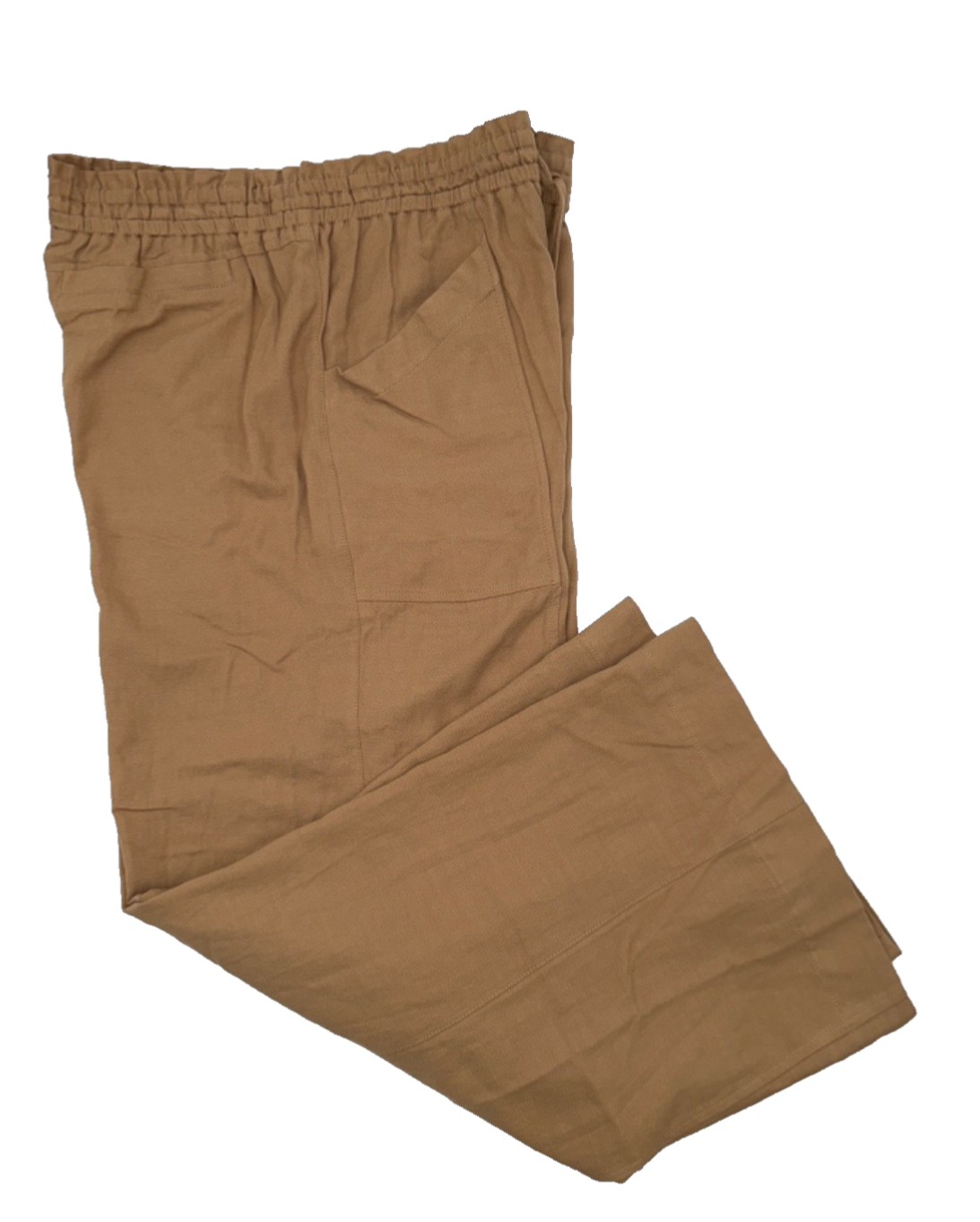 $78 Democracy Women’s  Skyrise Wide Leg Paper Bag Pants-Caramel Latte-Large-New