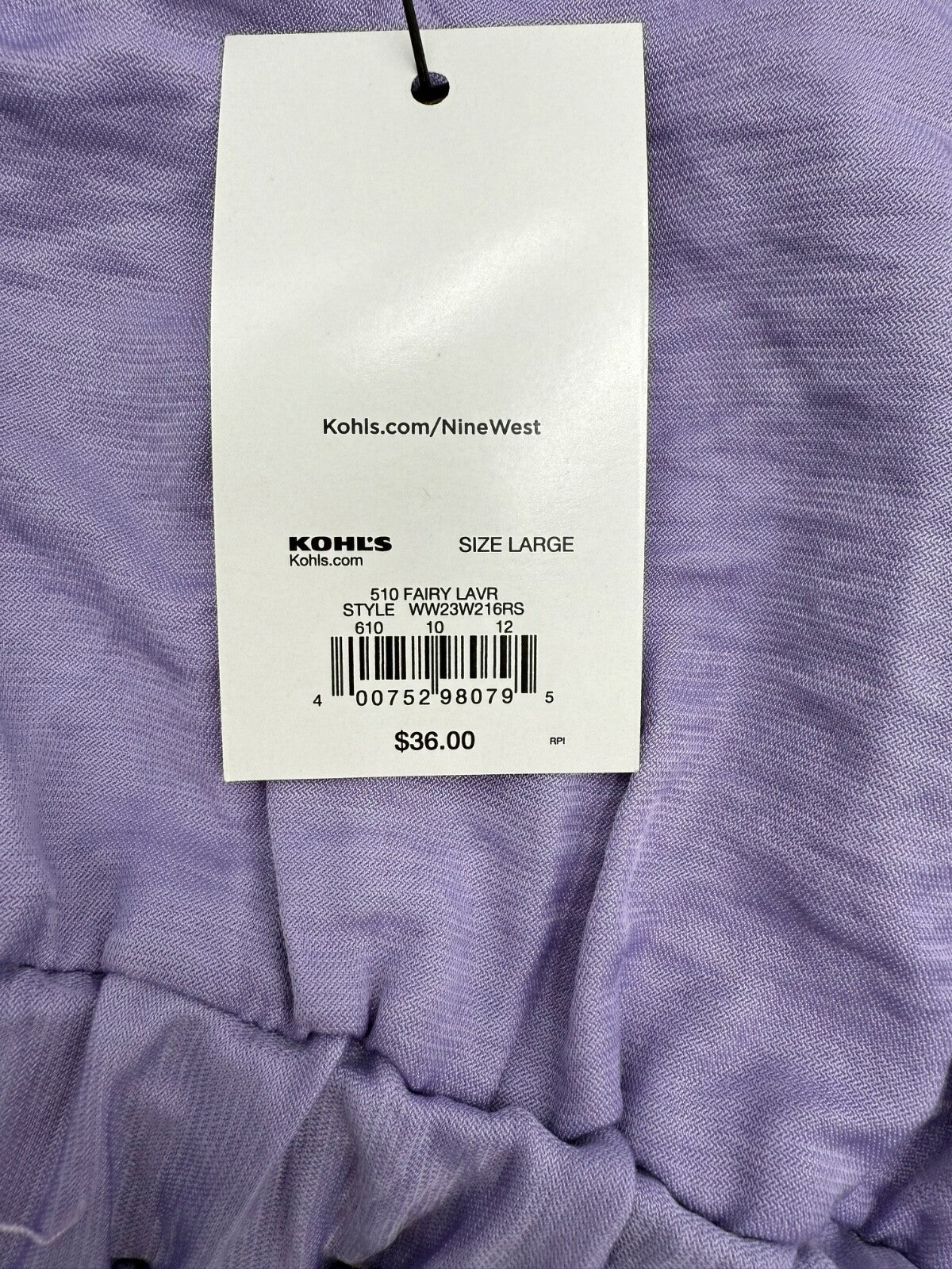 Nine West Women’s- Short Sleeve Flowy Blouse- Lavender- Large-New Tag