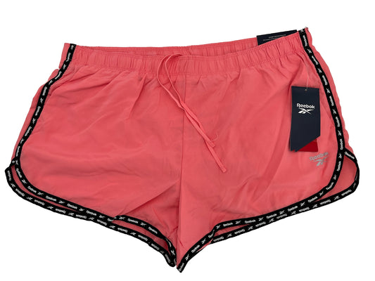 $45 Reebok Women's Track Running Shorts Relaxed Fit Mid-Rise-Strawberry-Large