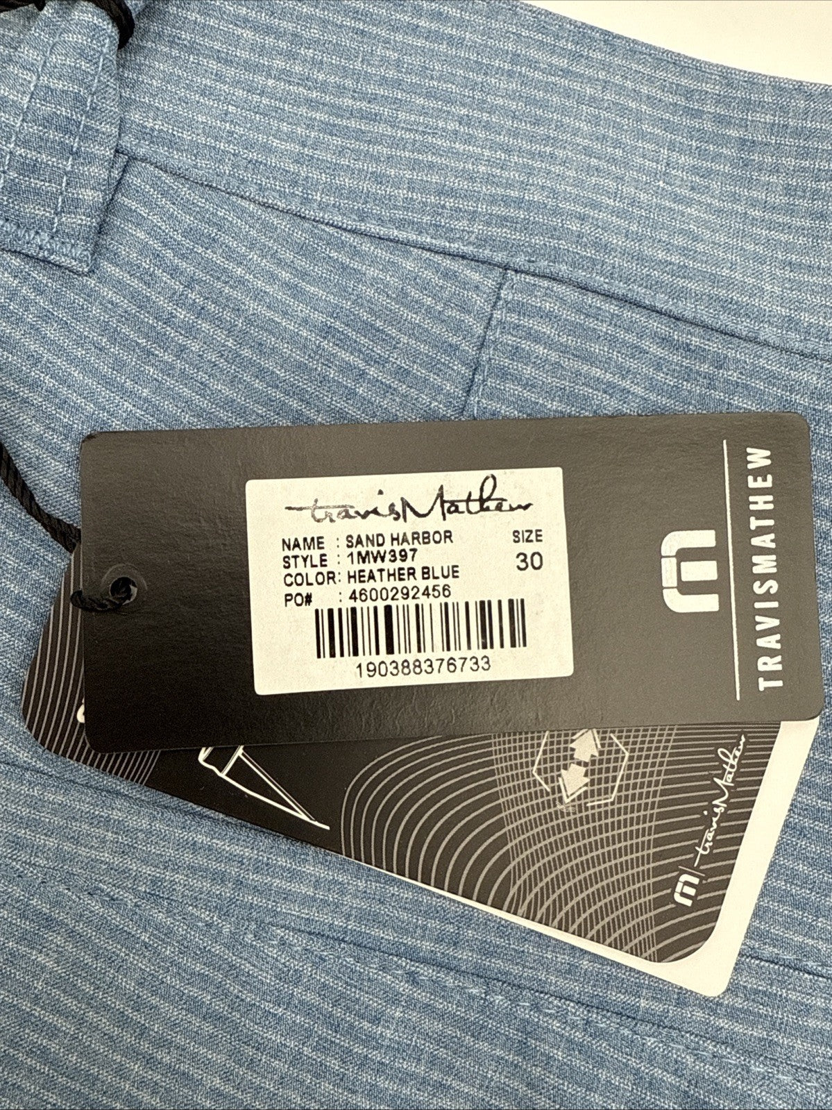 $94 Travis Mathew Men’s Sand Harbor Golf Shorts- Heather Blue- 30W-New Tag