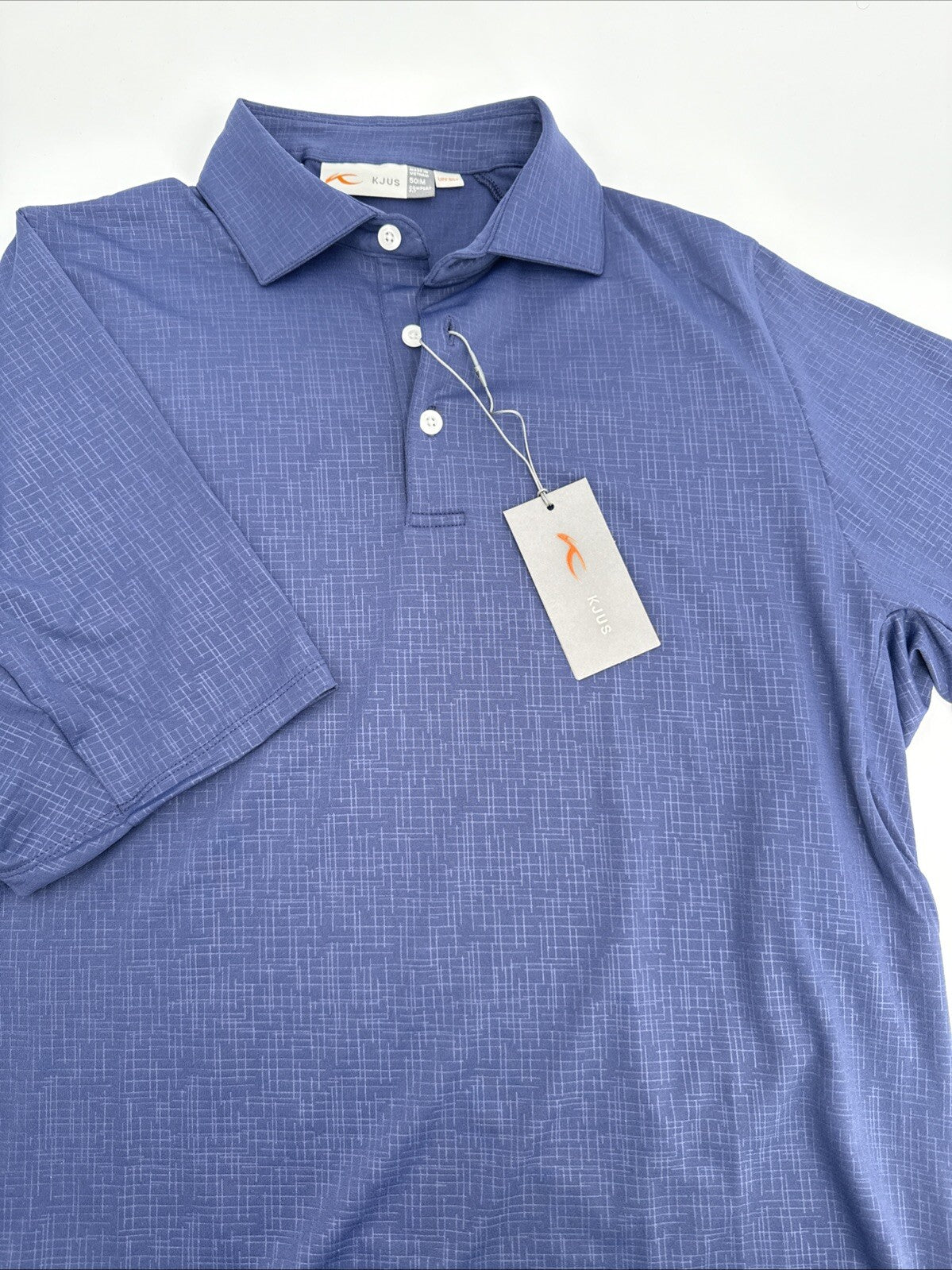 $109 Kjus Men’s Motion Golf Polo Embossed Performance Shirt-Navy-Size: 50/Medium