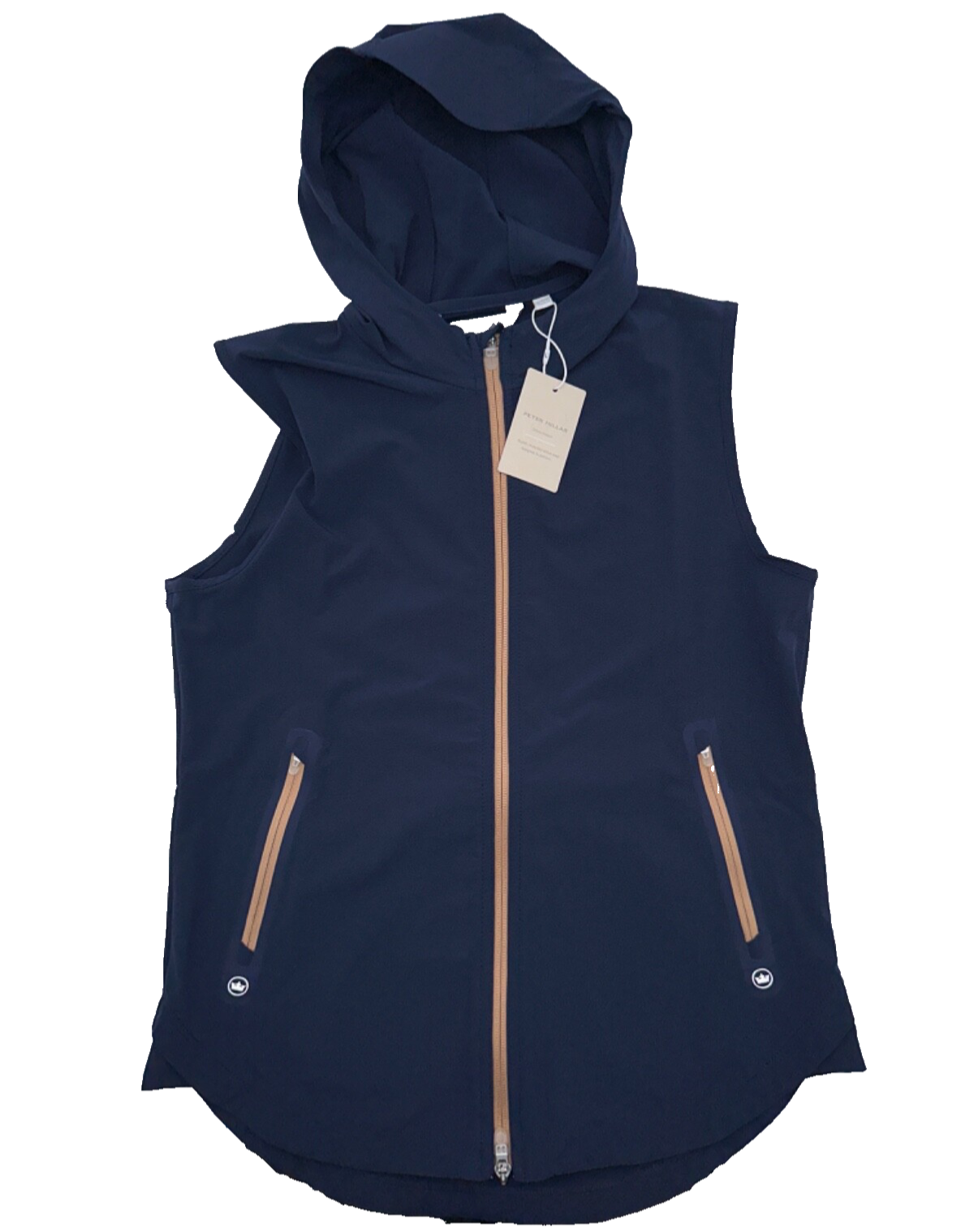 $170 Peter Millar Women’s Full-Zip Hooded Sleeveless Vest - Navy - Small- New