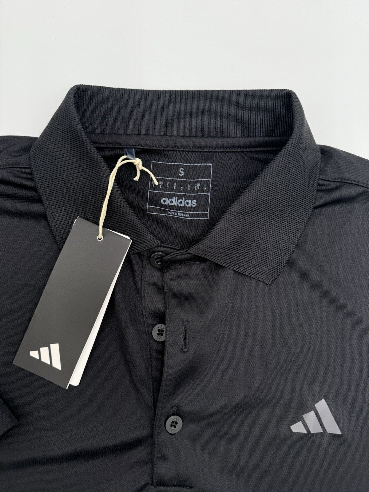 $60 Adidas Men’s-Golf Polo Shirt -Black-Small-New Tags