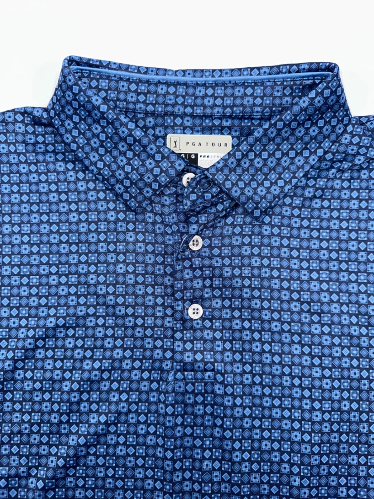 $68 PGA Tour Men's Golf Polo - PVKSF0J0OF - Peacoat Blue - Large - New With Tag